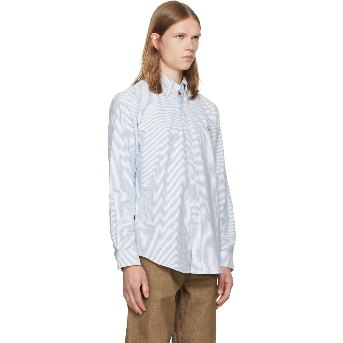 Polo Ralph Lauren Navy & White Striped Oxford Shirt