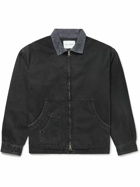 GENERAL ADMISSION - Corduroy-Trimmed Herringbone Cotton Jacket - Black