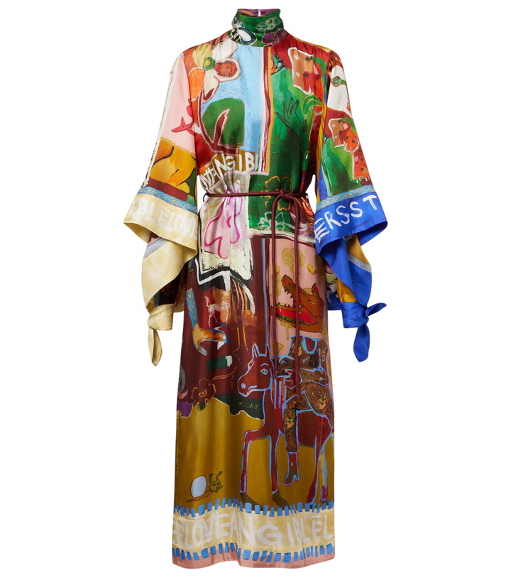 Photo: Alémais x MLAK Tangible Love printed silk maxi dress