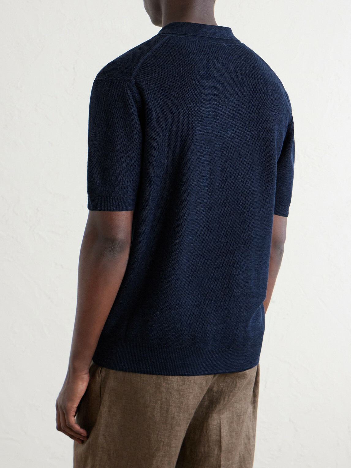 Sunspel - Honeycomb-Knit Linen and Silk-Blend Polo Shirt - Blue