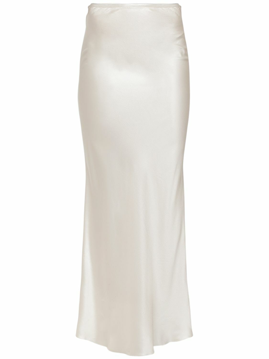 SAINT LAURENT - Crepe Satin Long Skirt Saint Laurent