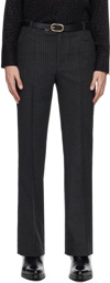 Ernest W. Baker Gray Flare Trousers