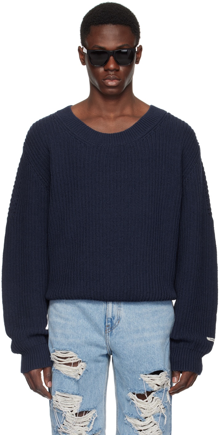 Photo: Recto Navy Jacquard Patch Sweater