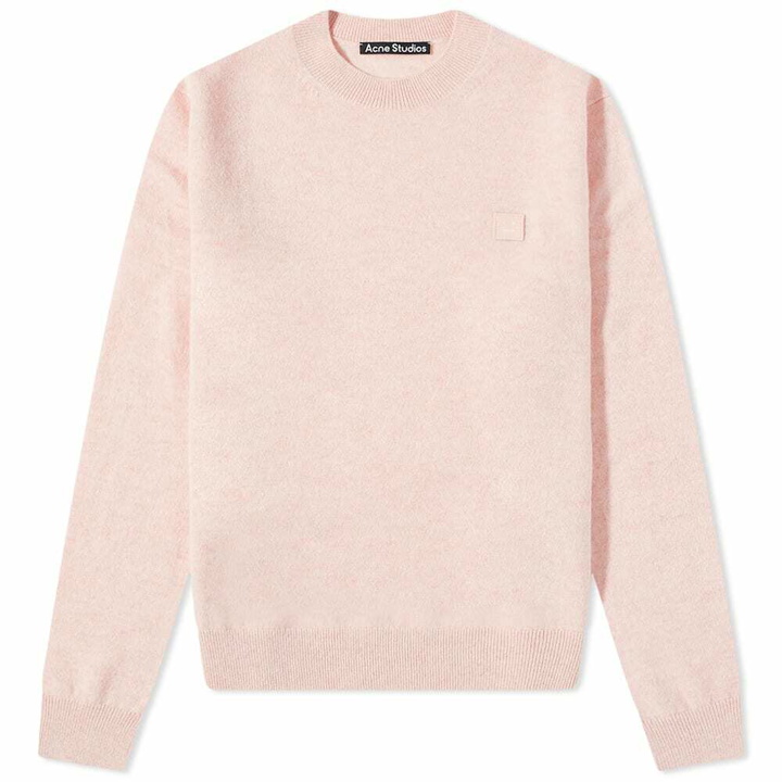 Photo: Acne Studios Kalon New Face Crew Knit in Faded Pink Melange