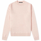 Acne Studios Kalon New Face Crew Knit in Faded Pink Melange