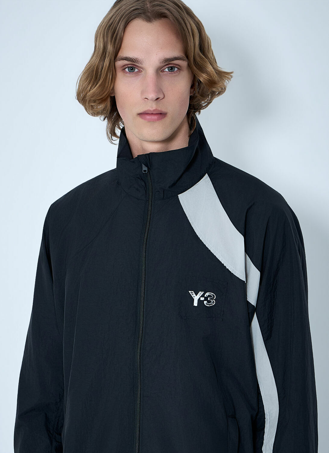Y-3 Raw Edge 3 Stripes Nylon Shell Jacket