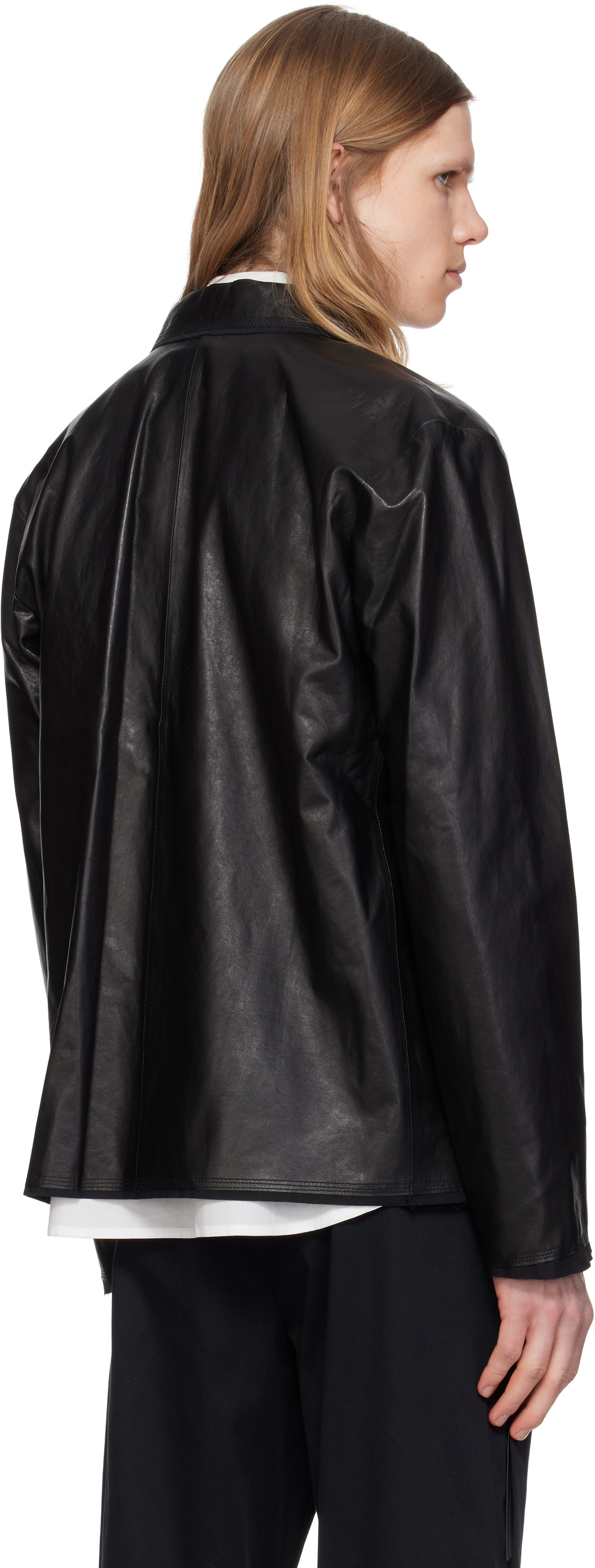POST ARCHIVE FACTION (PAF) Black 8.0 Right Leather Jacket Post