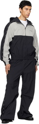We11done Black & Gray Logo Tape Track Jacket