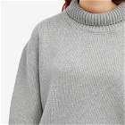Pangaia Women's Recycled Cashmere Knit Chunky Turtleneck Sweater in Grey Marl