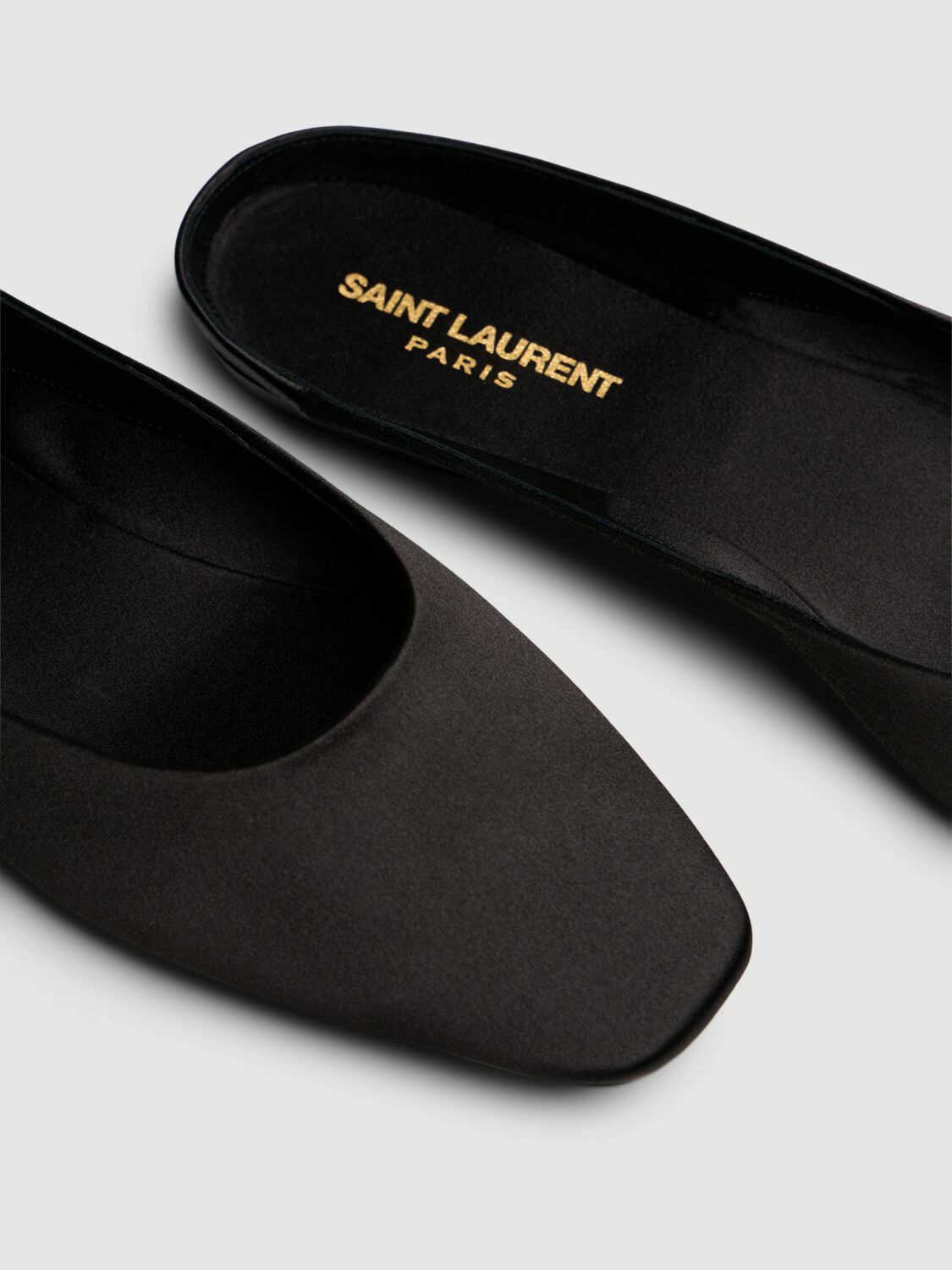 【Saint Laurent】 Lidoサテンクレープフラット SAINT LAURENT Lido satin-crepe slippers | NET-A-PORTER