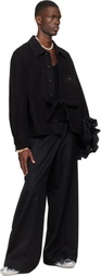 Simone Rocha Black Workwear Bow Denim Jacket