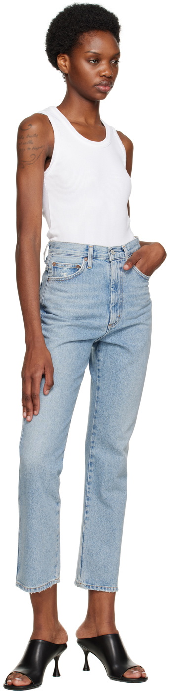 AGOLDE Blue Pinch Waist Kick Jeans AGOLDE