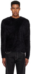 Marine Serre Black Wild Puffy Knit Crewneck Sweater