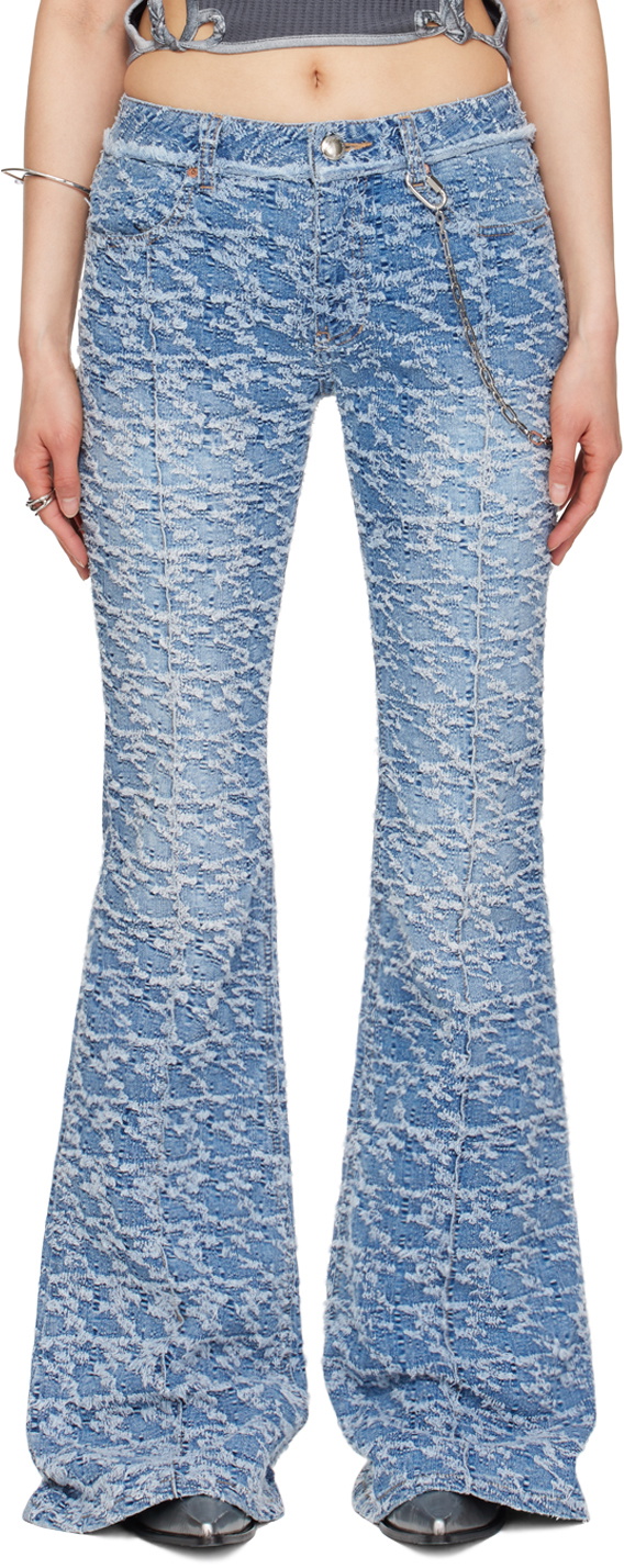 【関税込み】Andersson Bell ブルー Mahina ジーンズ Andersson Bell Mahina patchwork-stripe Jeans | Blue
