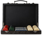 RRL Black Hand-Tooled Leather Poker Set