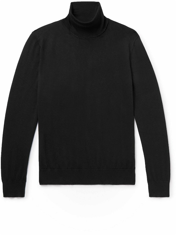 Photo: Zegna - Cashmere and Silk-Blend Turtleneck Sweater - Black