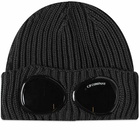 C.P. Company Men's Goggle Beanie in Dark Fog Grey