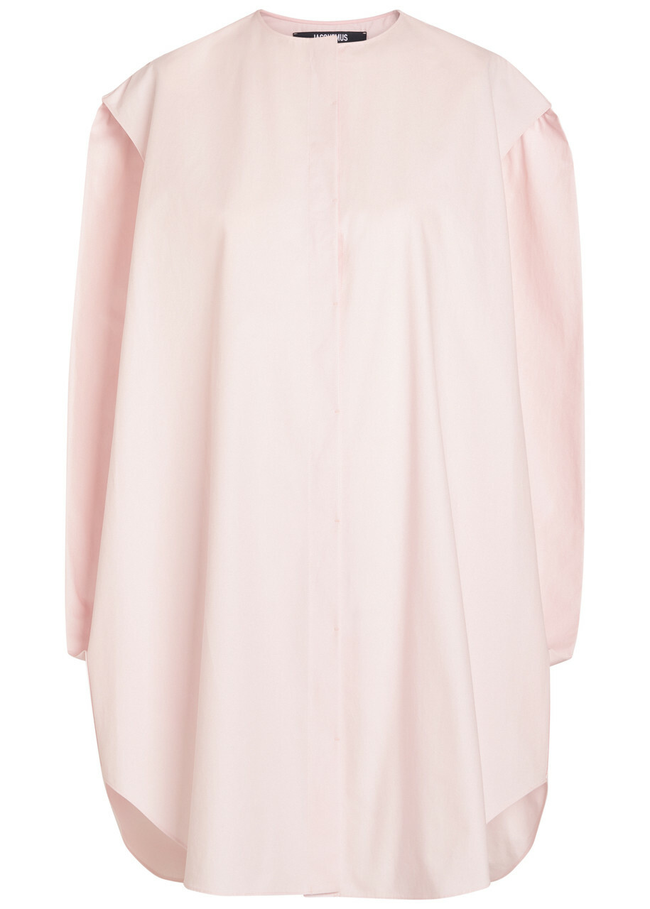 Jacquemus La Robe Berlingot Cotton-poplin Mini Shirt Dress Light Pink