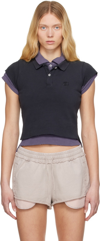Photo: alexanderwang.t Navy Layered Shrunken Polo