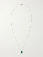 Mikia - Rectangle Sterling Silver Malachite Necklace