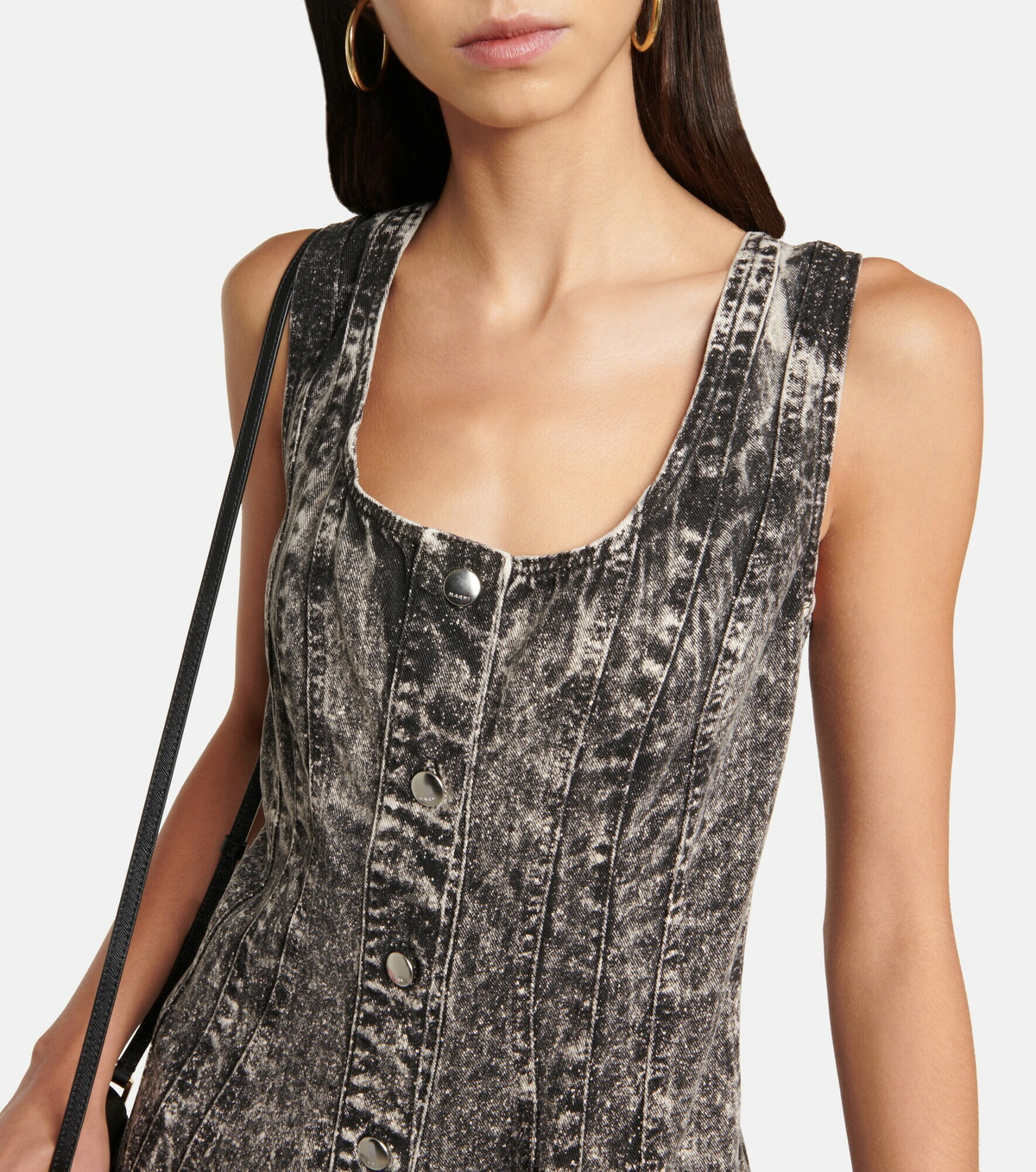 white christmas dresses Marni Denim Midi Balloon Dress in Blue/Black – Hampden Clothing main image 0