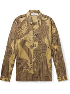 Séfr - Sense Embroidered Satin Shirt - Brown