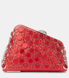 The Attico Midnight Mini embellished leather clutch