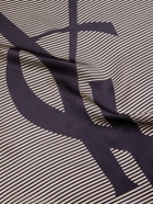 SAINT LAURENT - Logo-Print Striped Silk-Satin Scarf