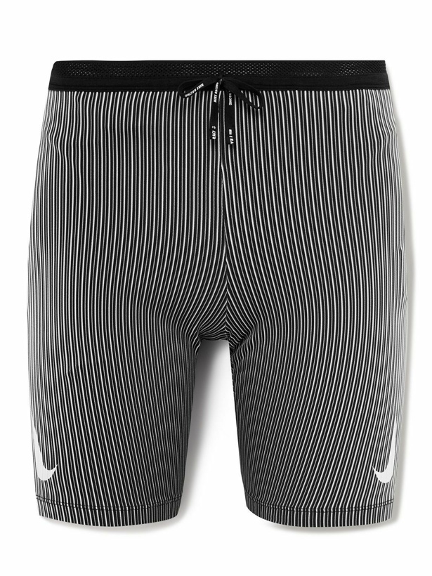 Photo: Nike Running - Aeroswift Ribbed Striped Dri-FIT ADV Half-Length Tights - Gray