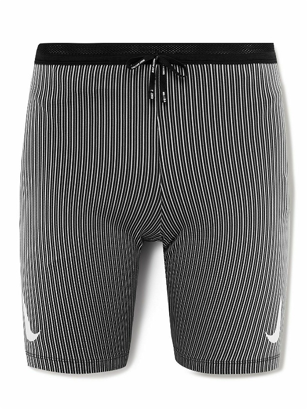 Photo: Nike Running - Aeroswift Ribbed Striped Dri-FIT ADV Half-Length Tights - Gray