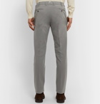 Loro Piana - Slim-Fit Washed Cotton-Blend Trousers - Gray