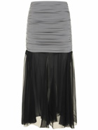 TORY BURCH Jersey Chiffon Silk Long Skirt