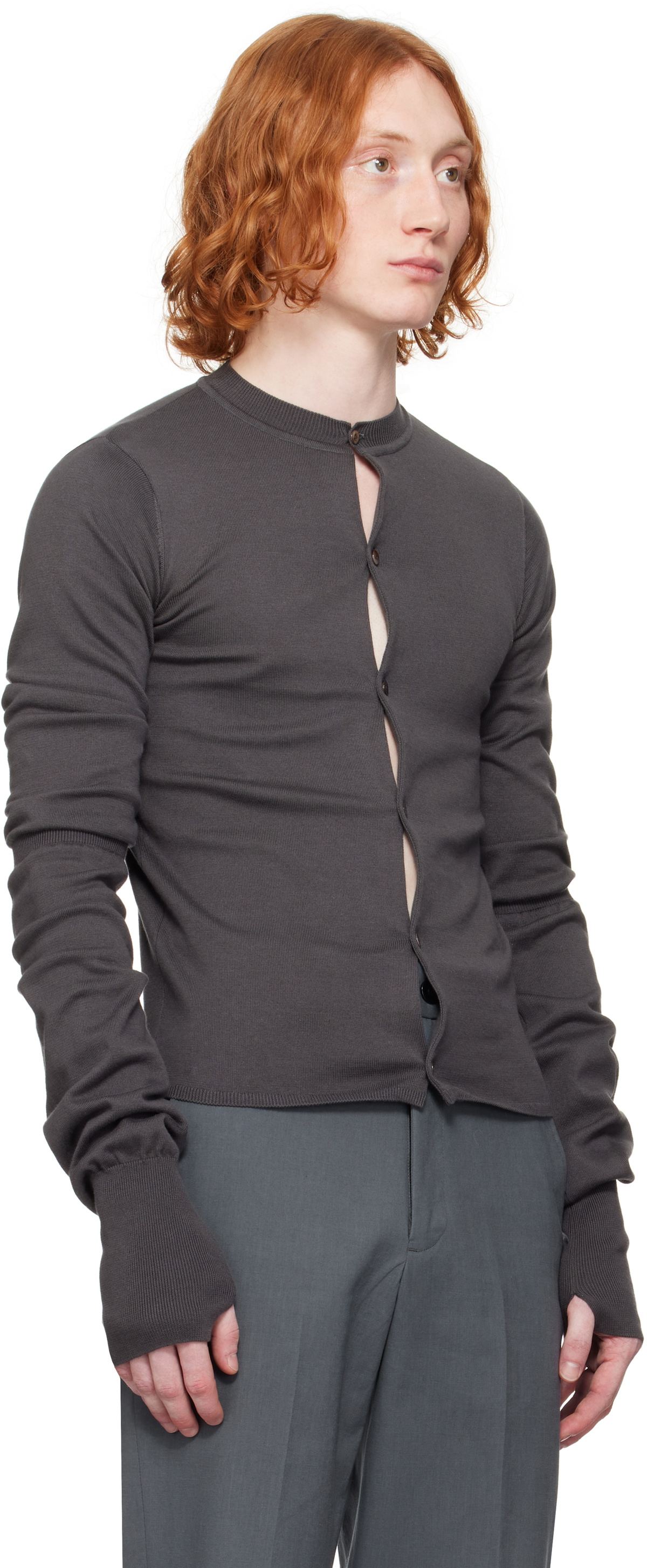 OUAT Gray Office Crewneck Cardigan