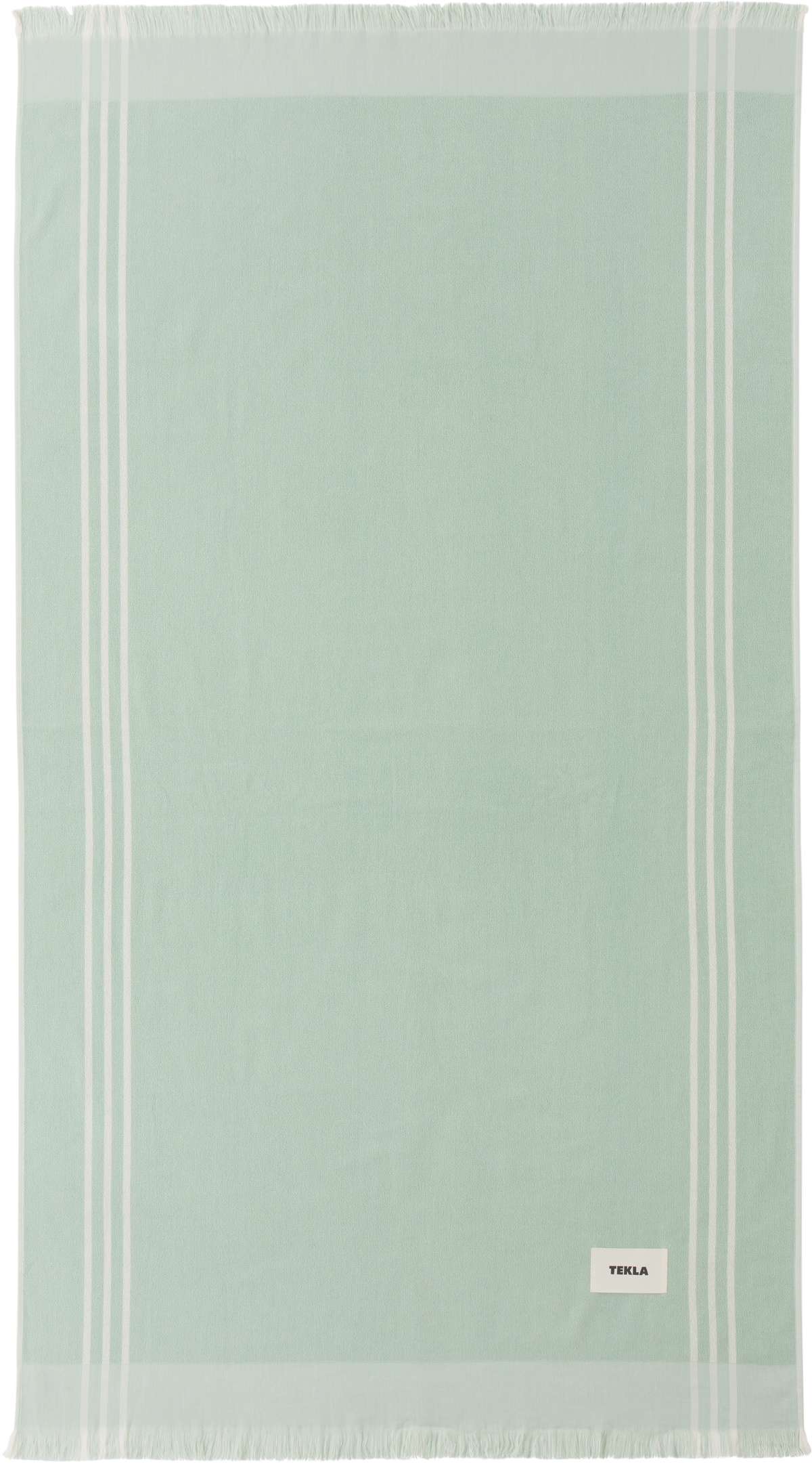 Tekla Green Striped Beach Towel
