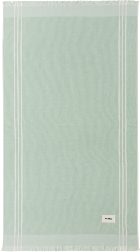 Photo: Tekla Green Striped Beach Towel