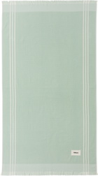 Tekla Green Striped Beach Towel