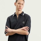 END. Piquet Polo in Cinder Black/Off White