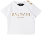 Balmain Baby White Glittered T-Shirt