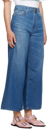 GANNI Blue Denim Wide Jeans