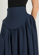 A.W.A.K.E Mode Basque Pleated Wide-leg Wool-blend Trousers Navy