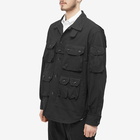 Engineered Garments Men's Explorer Shirt Jacket in Black Duracloth Poplin