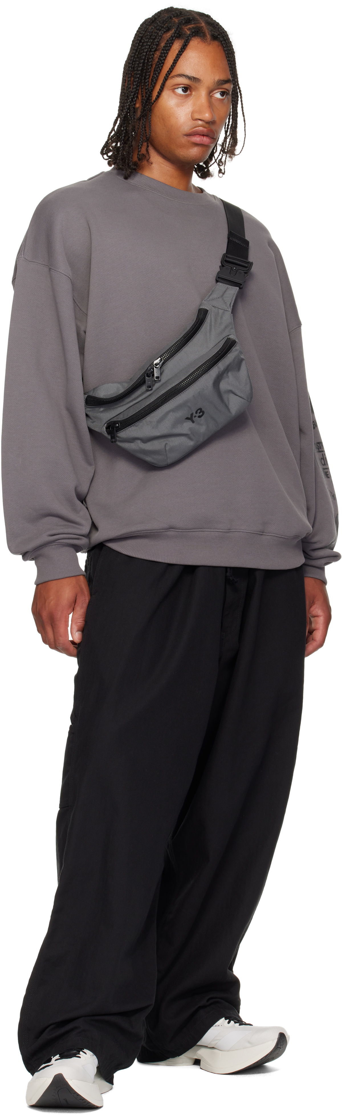 Y-3 Gray Staple Belt Bag