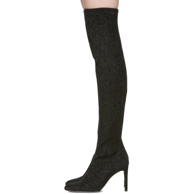 Giuseppe Zanotti Black Stretch Lurex Over-the-Knee Boots