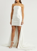 Solace London Neva Strapless Satin Mini Dress Cream