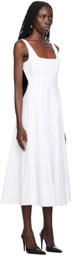 Staud White Wells Midi Dress