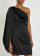 Stella Mccartney Draped Satin-crepe Mini Dress Black