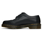 Dr. Martens Black 3989 Yellow Stitch Smooth Brogue Derbys