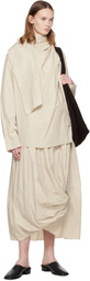 Lauren Manoogian Off-White Twist Midi Skirt