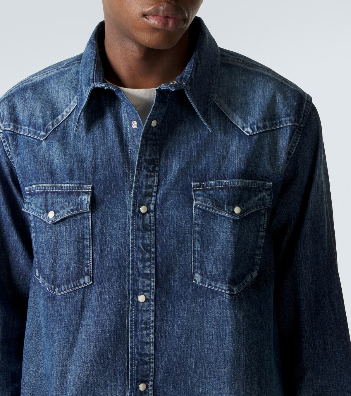 Visvim Social Sculpture faded denim shirt