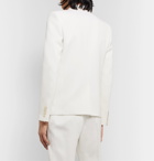 SAINT LAURENT - Ivory Double-Breasted Wool Suit Jacket - White